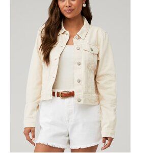 NWT Free People Rumors Ecru Denim Jacket - Size M
